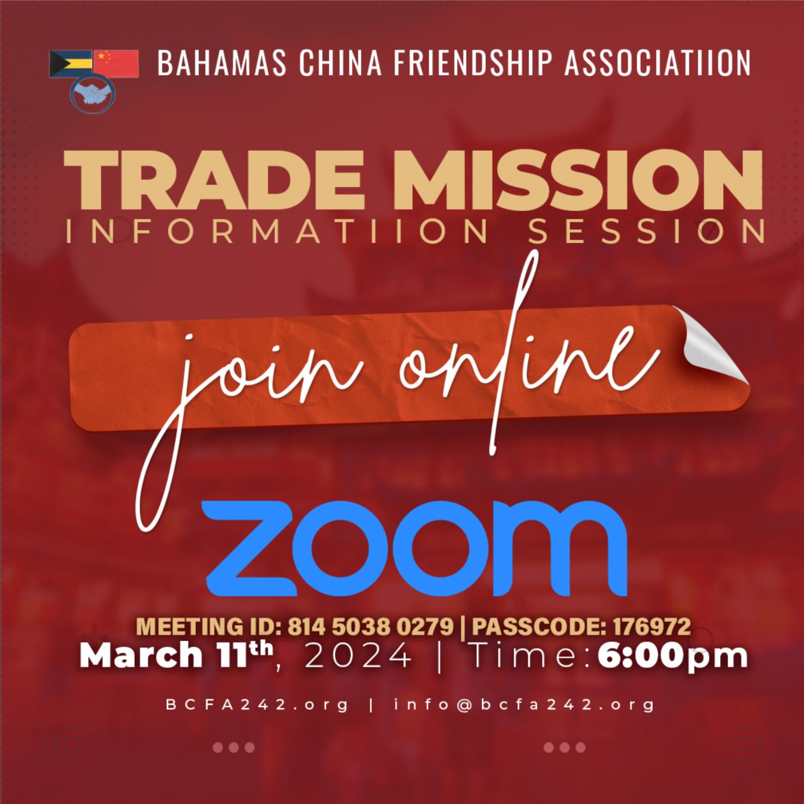 Chine Trade Mission Information session